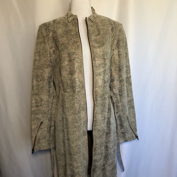 Lucid, Ltd. Leather Reptile Trench Coat - Picture 13 of 16